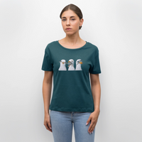 Drei weise Möwen - Relaxed Frauen Bio-T-Shirt - Dunkles Petrol