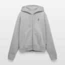 Gestickte Möwe - Frauen Premium Kapuzenjacke - Grau meliert