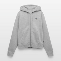 Gestickte Möwe - Frauen Premium Kapuzenjacke - Grau meliert