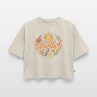 Strandkind - Frauen Premium Oversized Bio Cropped T-Shirt - Beige