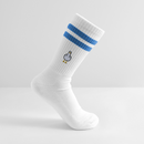 F**k You Möwe - Gestreifte Tennissocken - Weiß/Blau