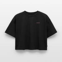 Moin Stick - Frauen Premium Oversized Bio Cropped T-Shirt - Schwarz