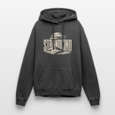 Strandkind - Relaxed Unisex Premium Vintage Hoodie - Schwarz Acid Wash