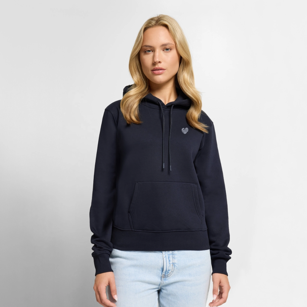Wellenherz Stick - Frauen Premium Hoodie - Navy