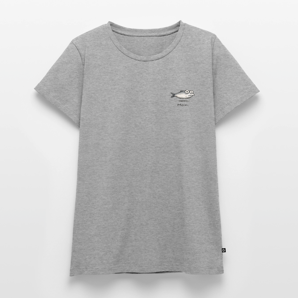 Moin Fisch - Frauen Premium T-Shirt - Grau meliert