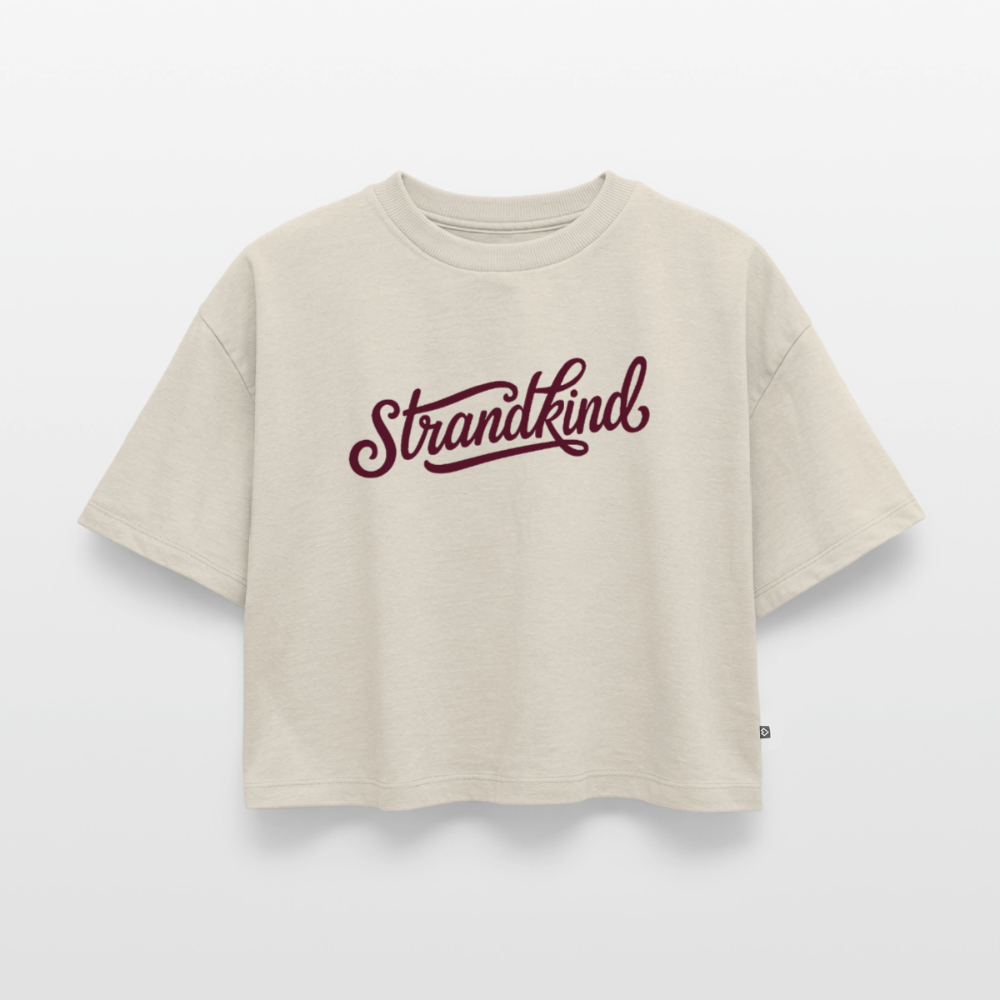 Strandkind - Frauen Premium Oversized Bio Cropped T-Shirt - Beige