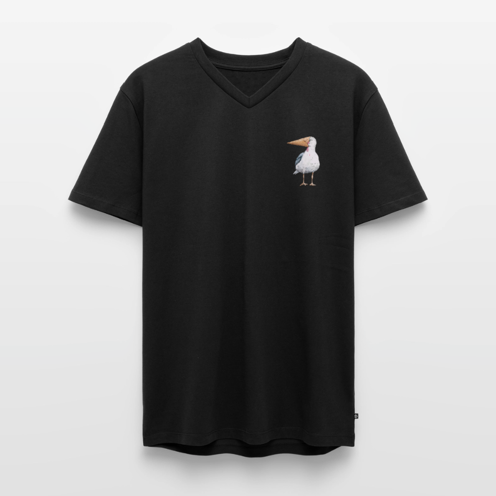 Eisvogel - Männer Bio-T-Shirt mit V-Ausschnitt - Schwarz