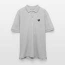 Wellenherz - Unisex Bio-Poloshirt - Grau meliert
