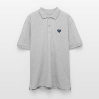 Wellenherz - Unisex Bio-Poloshirt - Grau meliert