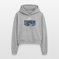 Strandkind - Cropped Oversized Heavyweight Frauen Hoodie - Grau meliert