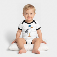 Hauk Original - Baby Bio-Kurzarm-Kontrastbody - Weiß/Schwarz 