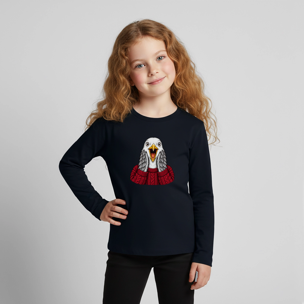 Möwe allein zu Haus - Kinder Premium Langarmshirt - Navy