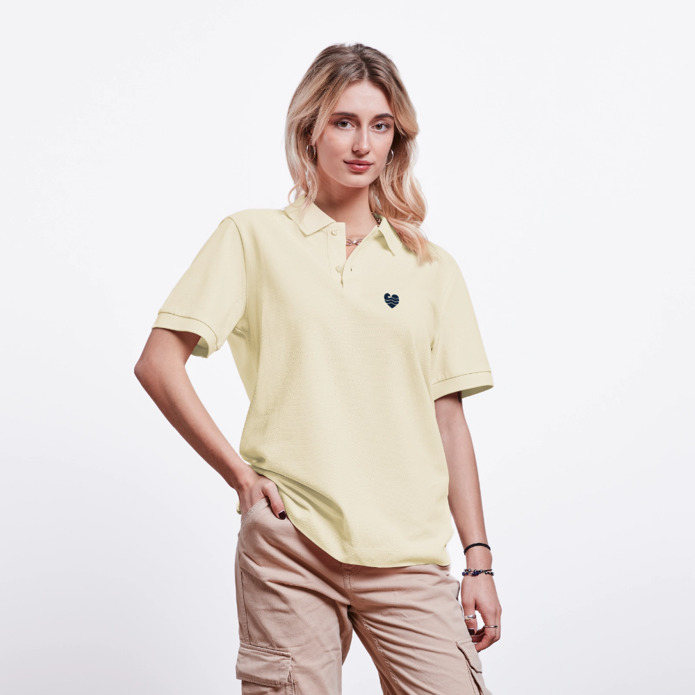 Wellenherz - Unisex Bio-Poloshirt - Natur
