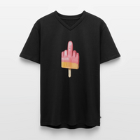 F**k You Eis - Männer Bio-T-Shirt mit V-Ausschnitt - Schwarz