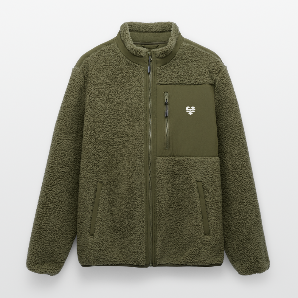 Wellenherz -  Unisex Sherpajacke - Khaki