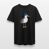 Hauk Original - Männer Bio-T-Shirt mit V-Ausschnitt - Schwarz