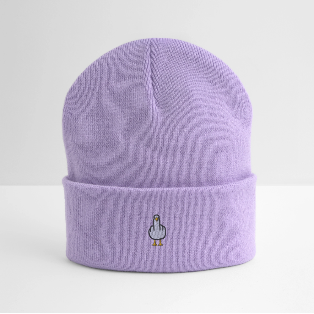 F**k You Möwe - Bestickte Wintermütze - Lavendel