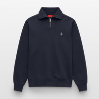 F**k You Möwe - Relaxed Unisex Organic Half Zip Sweatshirt - Navy
