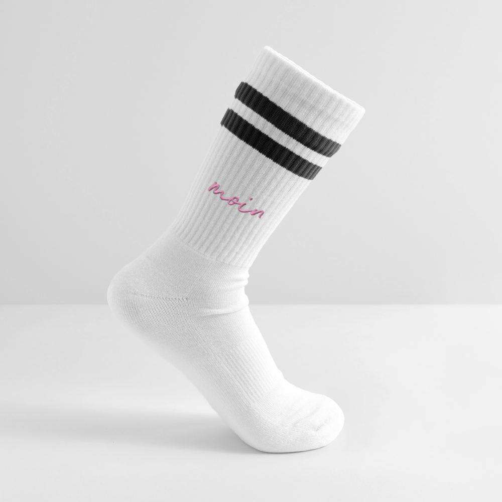Moin Stick - Gestreifte Tennissocken - Weiß/Schwarz