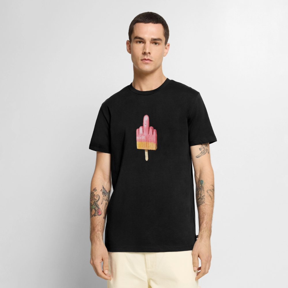 Mittelfinger-Eis - Unisex Premium T-Shirt - Schwarz