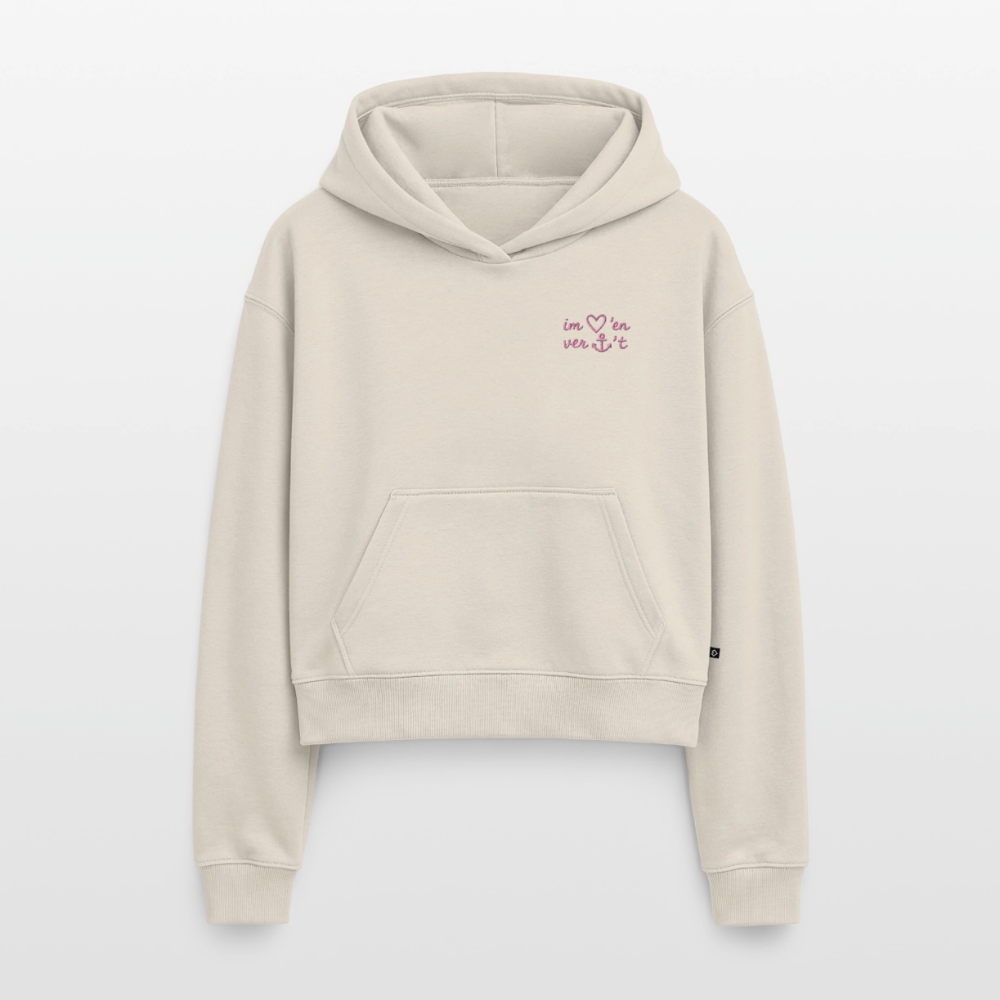 Im Herzen verankert Stick - Cropped Oversized Heavyweight Frauen Hoodie - Beige