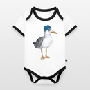 Hauk Original - Baby Bio-Kurzarm-Kontrastbody - Weiß/Schwarz 