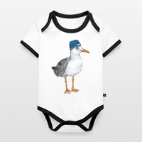 Hauk Original - Baby Bio-Kurzarm-Kontrastbody - Weiß/Schwarz 