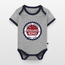 Strandkind Original - Baby Bio-Kurzarm-Kontrastbody - Grau/Navy 