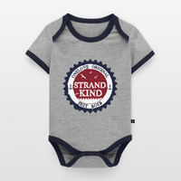 Strandkind Original - Baby Bio-Kurzarm-Kontrastbody - Grau/Navy 