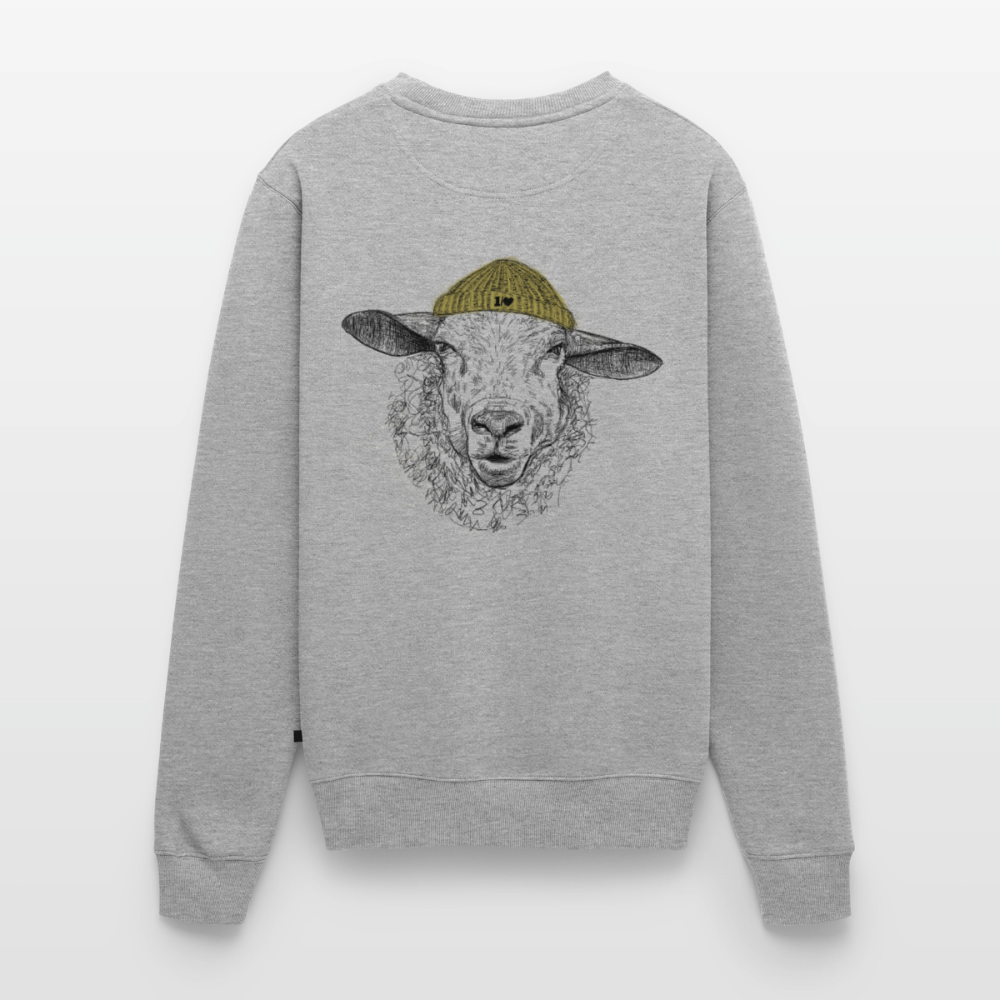 Wolle Schaf - Unisex Premium Pullover - Grau meliert