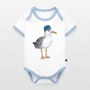 Hauk Original - Baby Bio-Kurzarm-Kontrastbody - Weiß/Hellblau 