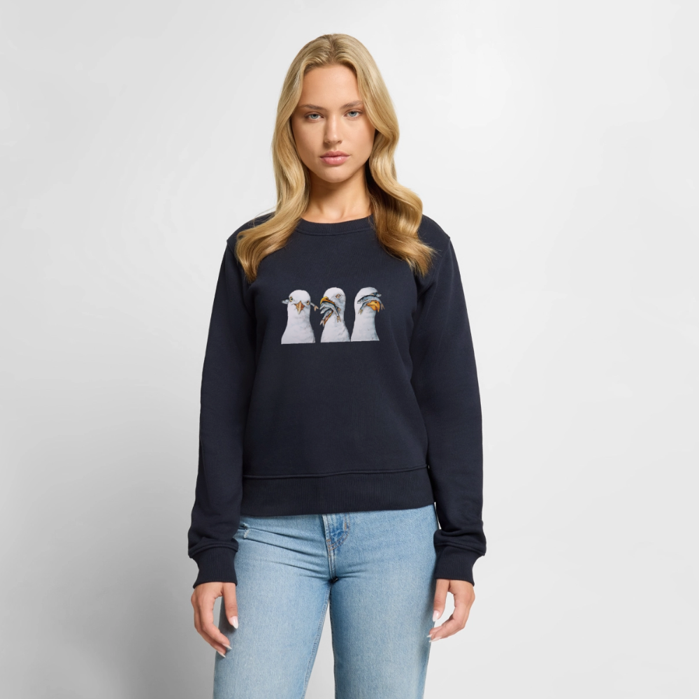 Drei Weise Möwen - Frauen Premium Pullover - Navy