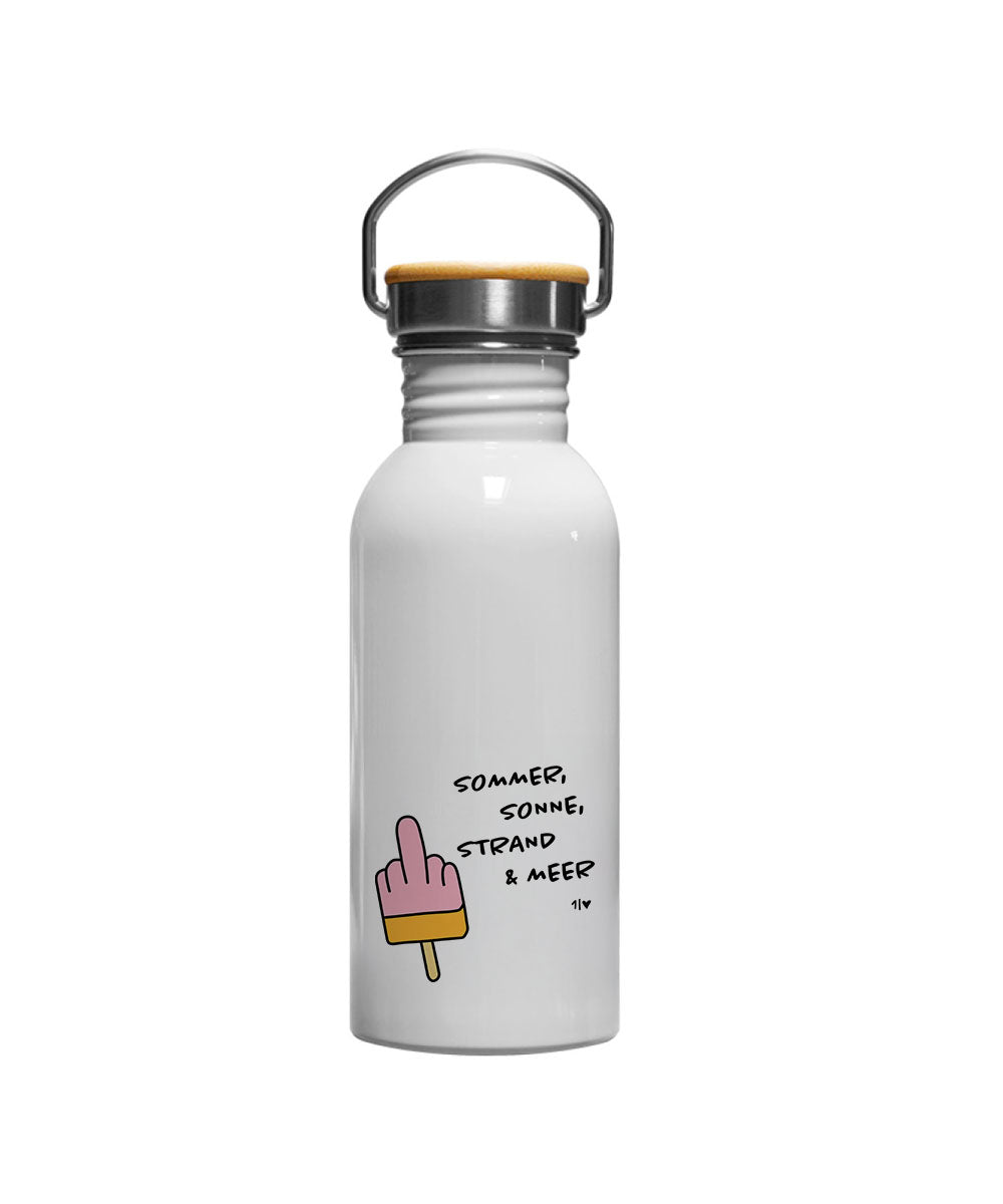 Mittelfinger-Eis  - Edelstahl Trinkflasche