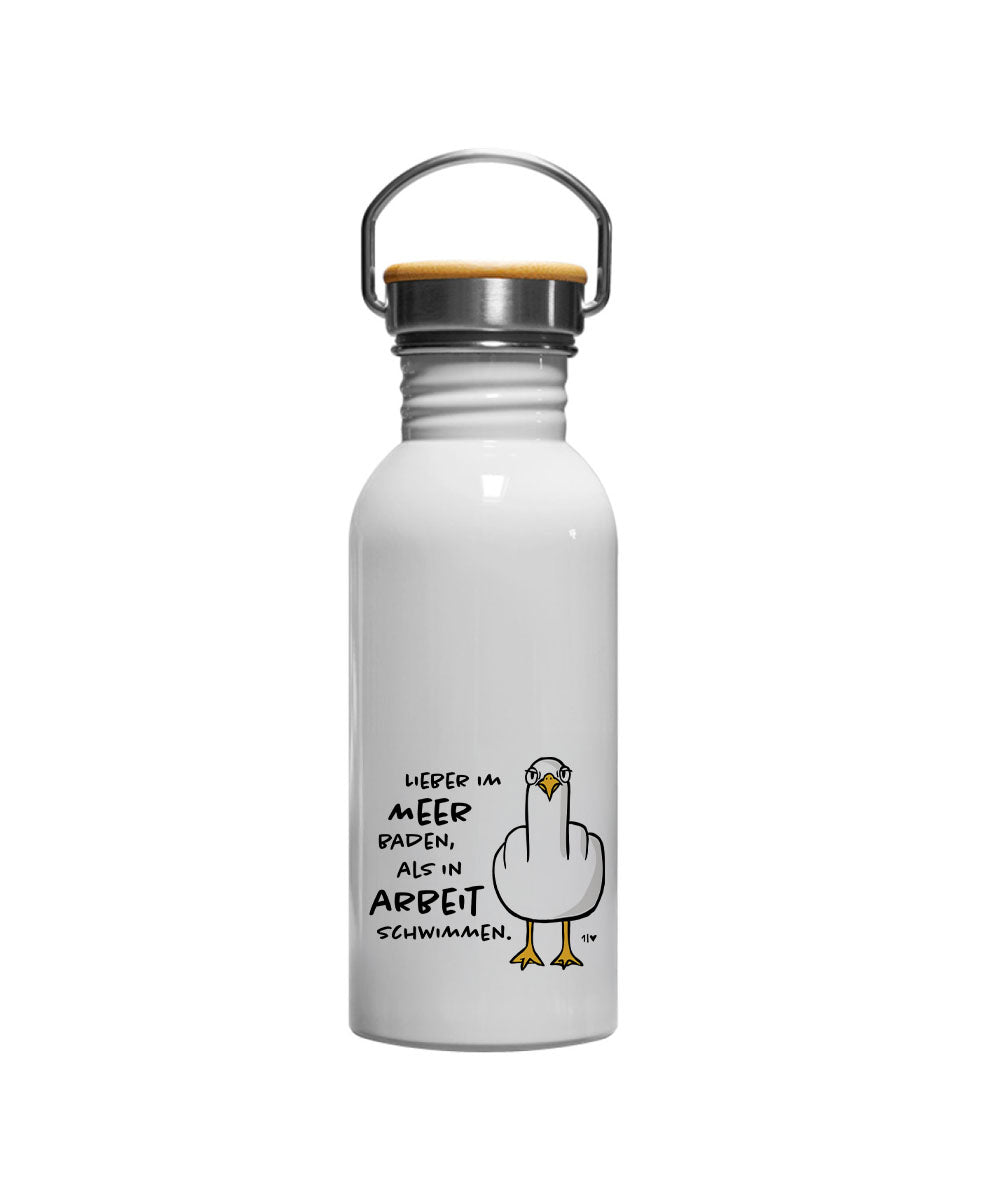 F**k You Möwe  - Edelstahl Trinkflasche