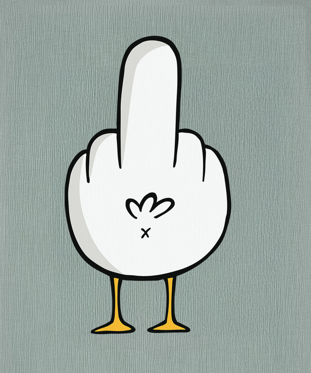 Fuck You Möwe mit Backprint  - Herren Shirt
