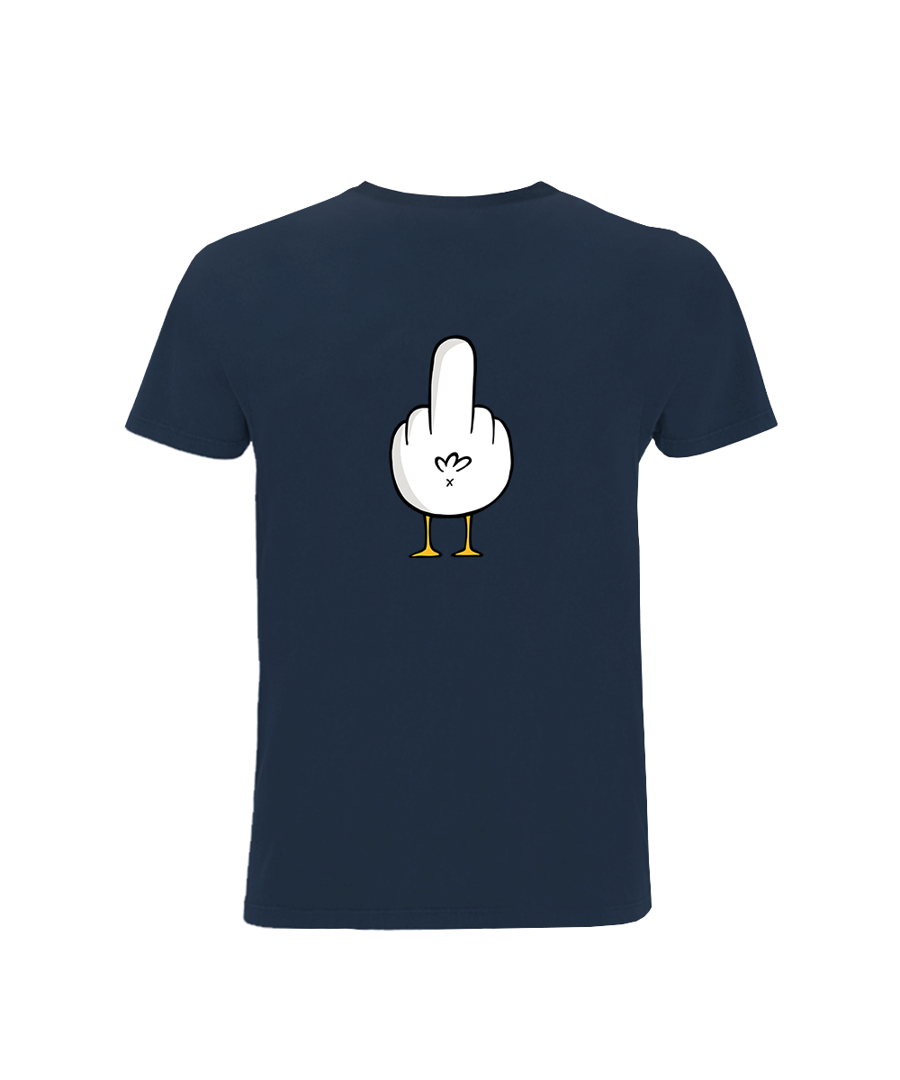 Fuck You Möwe mit Backprint  - Herren Shirt
