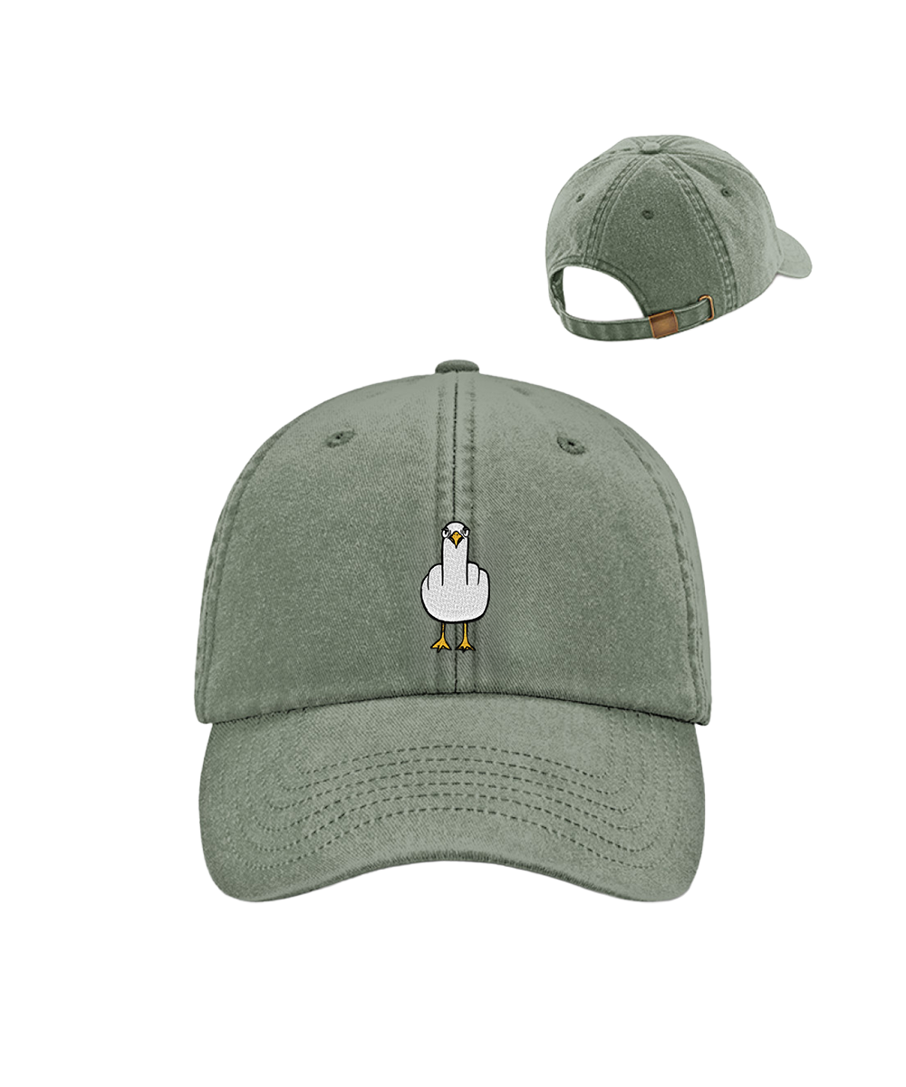 Fuck You Möwe  - Vintage Cap mit Stick
