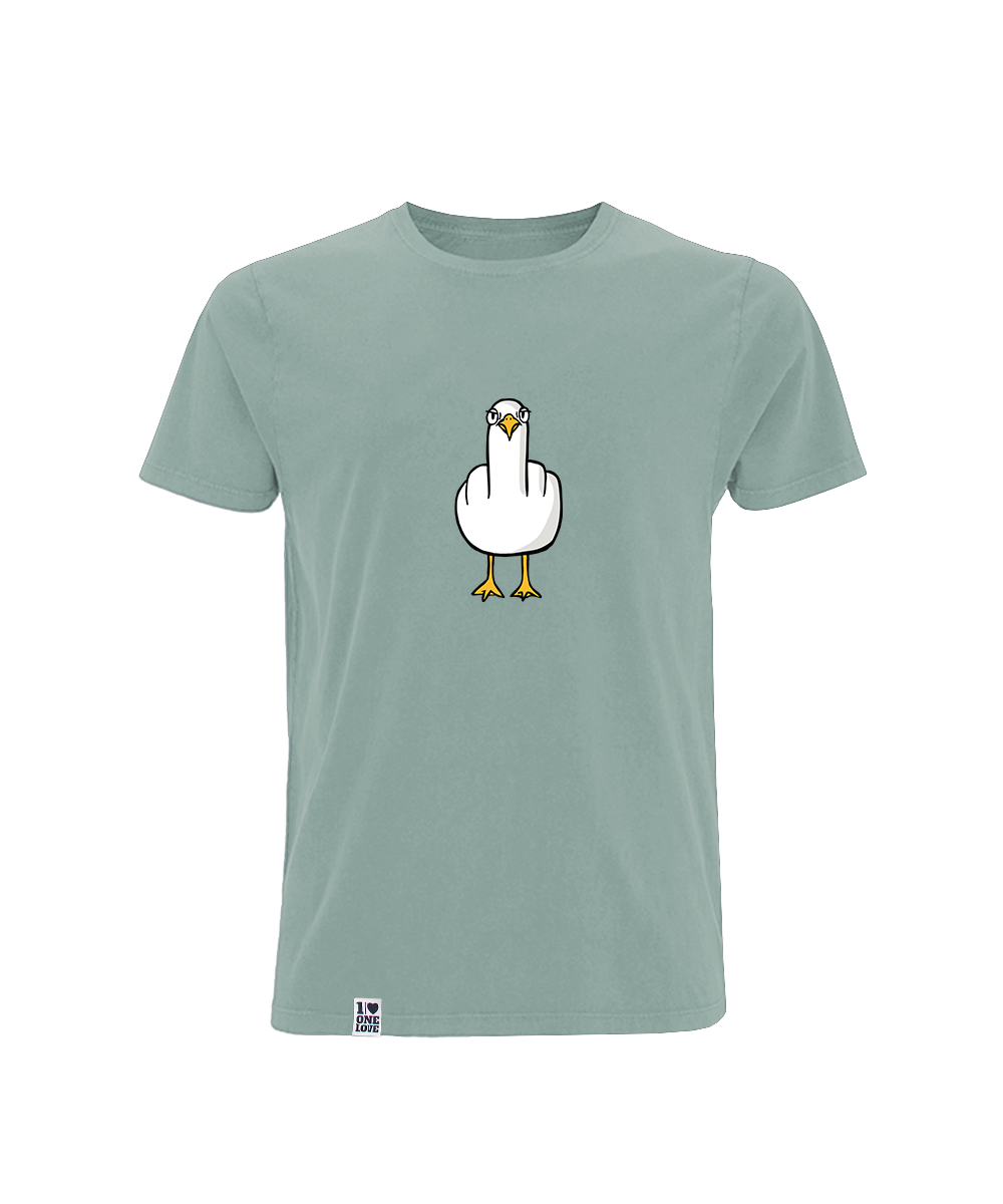 Fuck You Möwe mit Backprint  - Herren Shirt