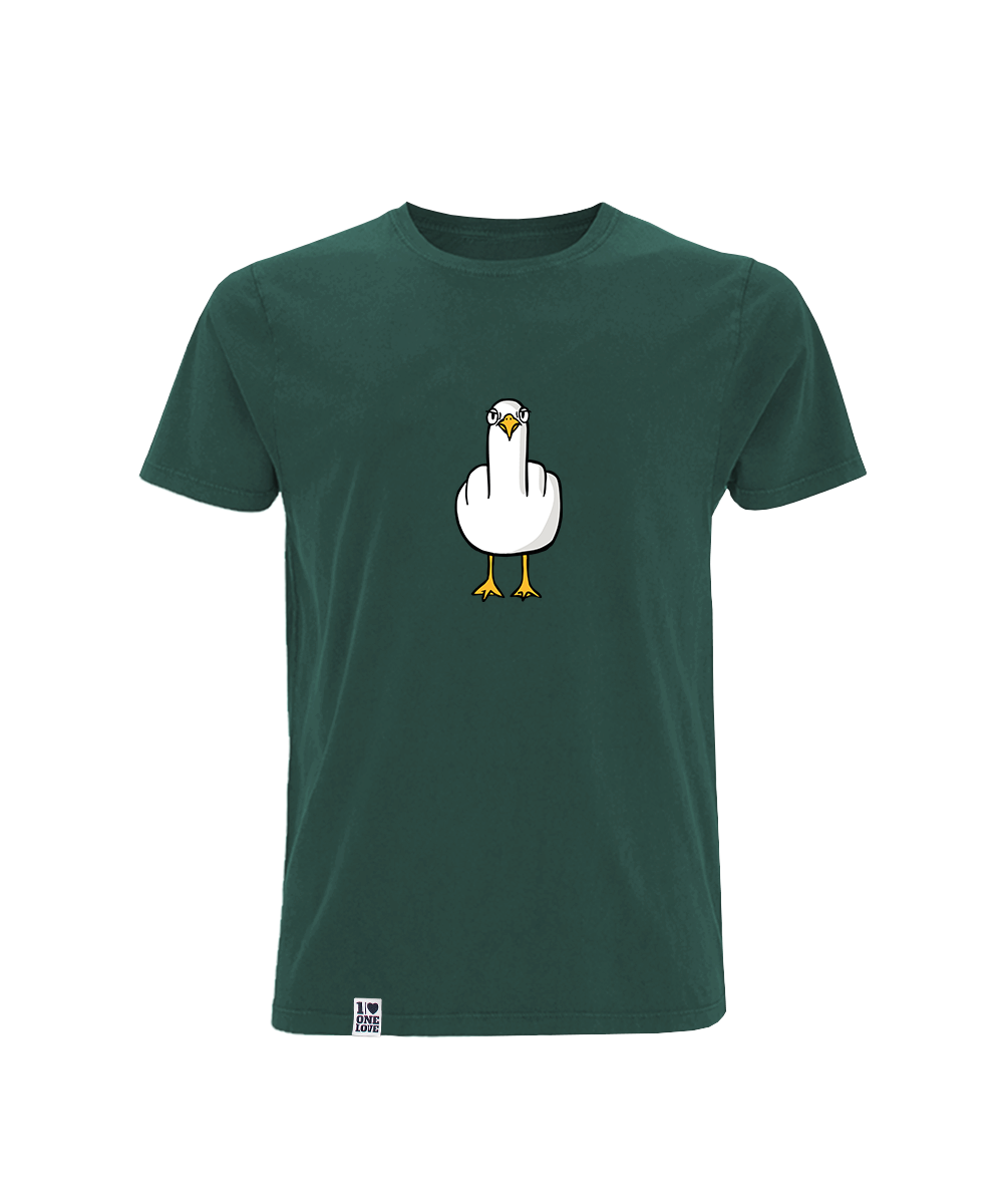 Fuck You Möwe mit Backprint  - Herren Shirt