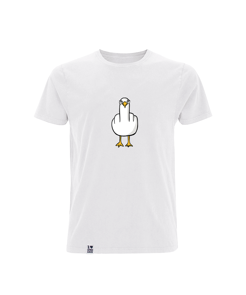 Fuck You Möwe mit Backprint  - Herren Shirt