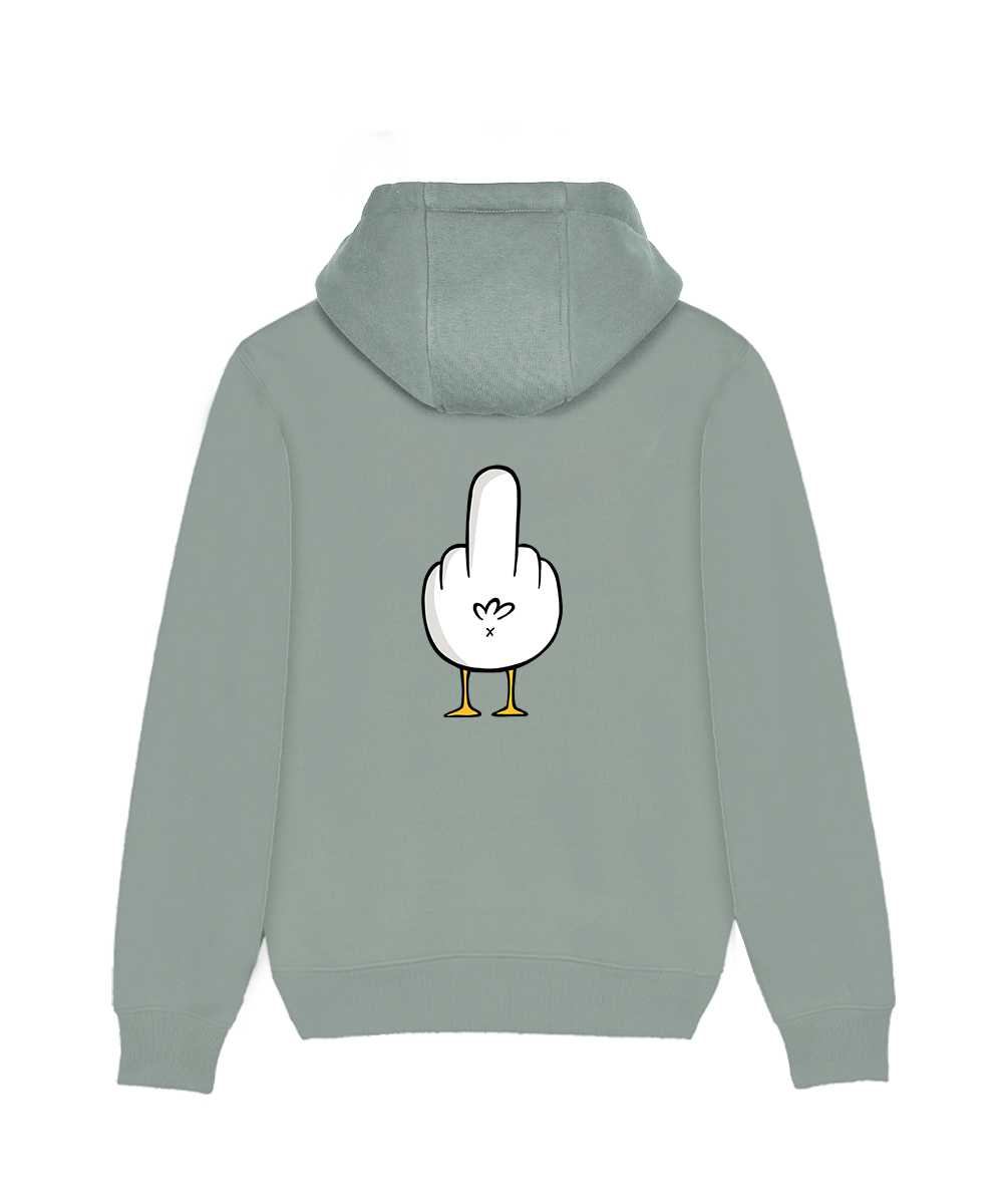 F**k You Möwe mit Backprint  - Hoodie Organic Unisex