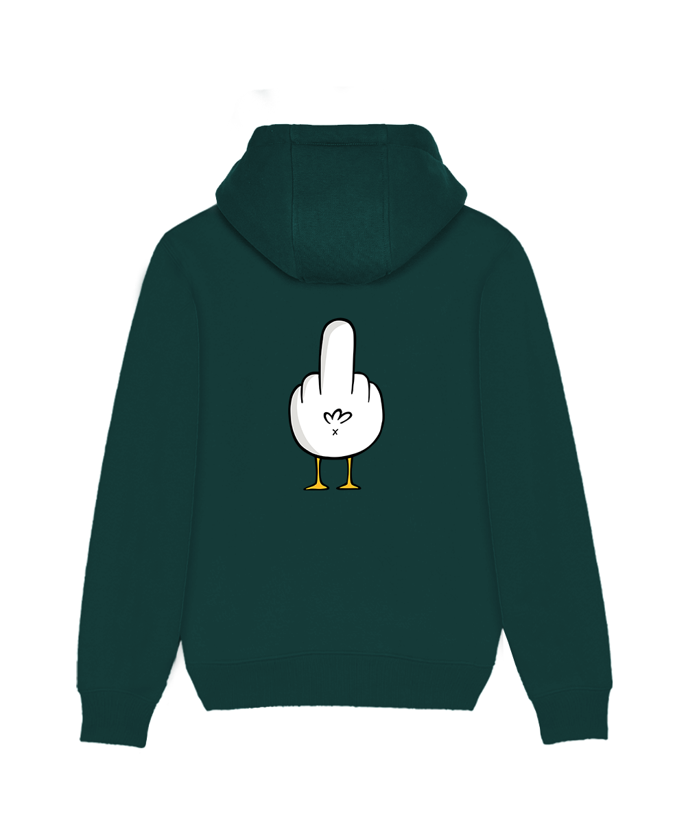 F**k You Möwe mit Backprint  - Hoodie Organic Unisex