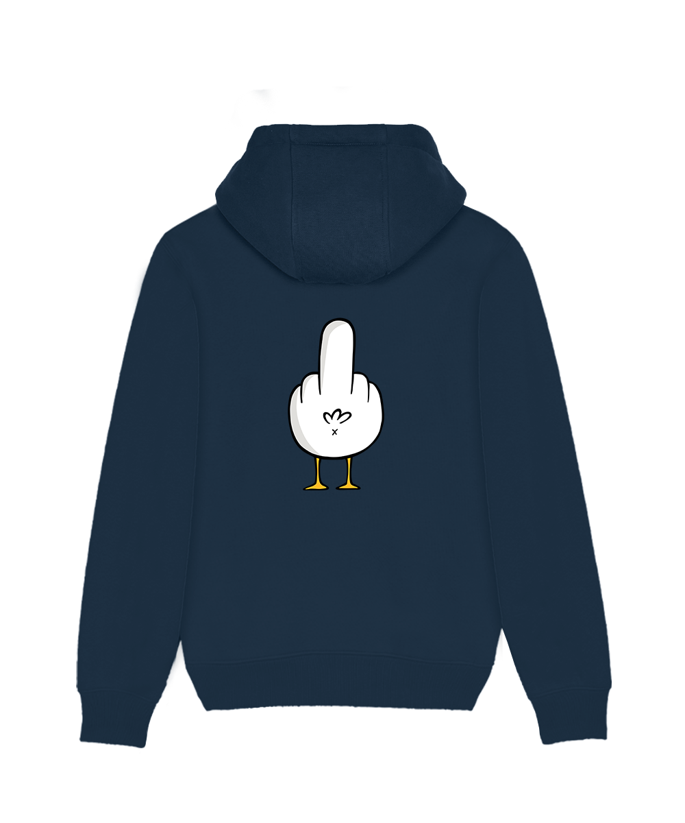 F**k You Möwe mit Backprint  - Hoodie Organic Unisex