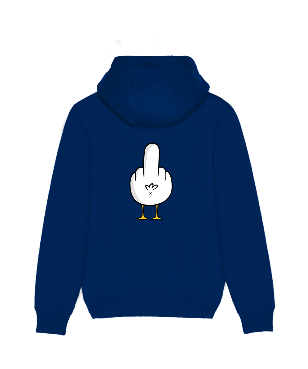 F**k You Möwe mit Backprint  - Hoodie Organic Unisex