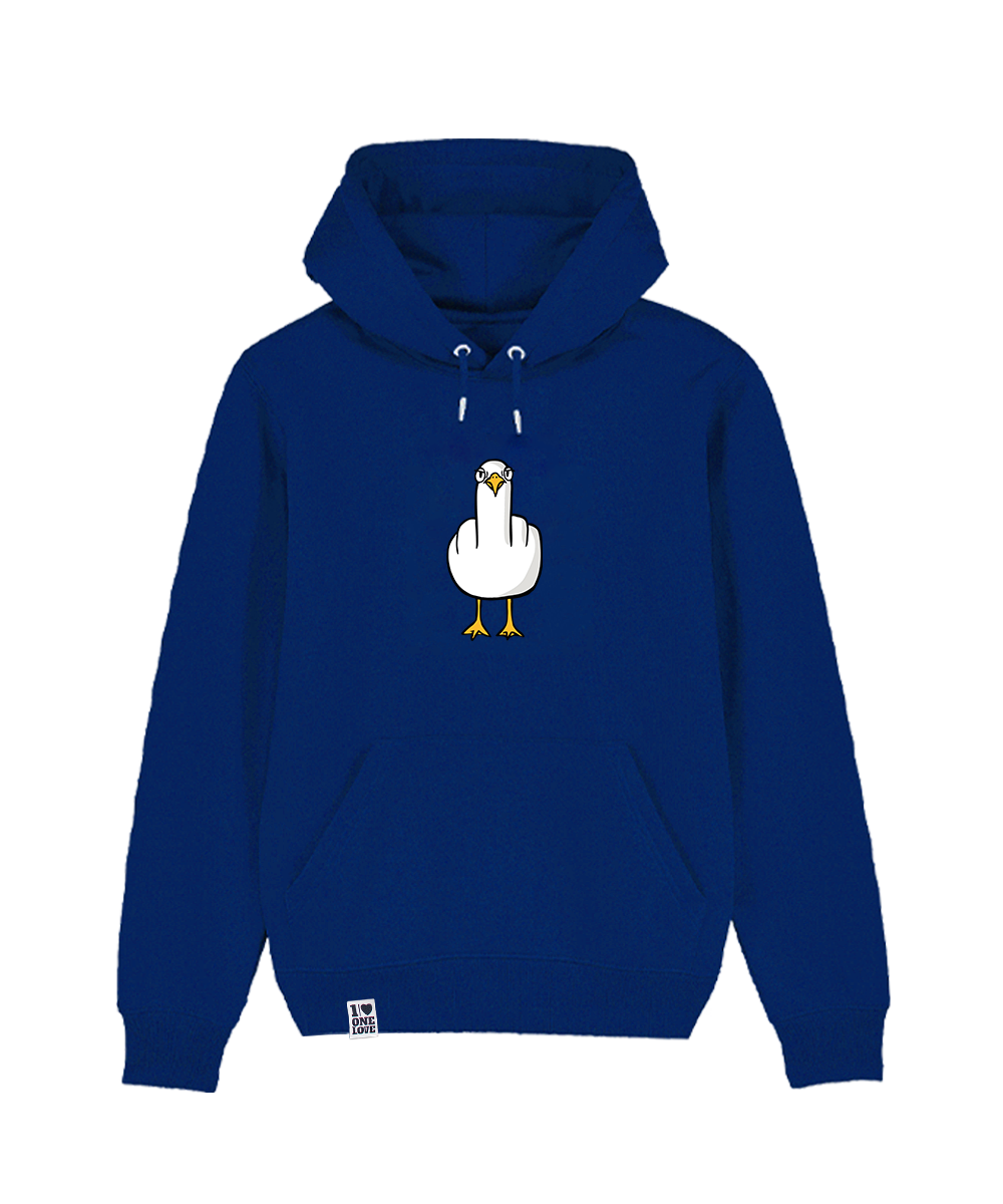 F**k You Möwe mit Backprint  - Hoodie Organic Unisex