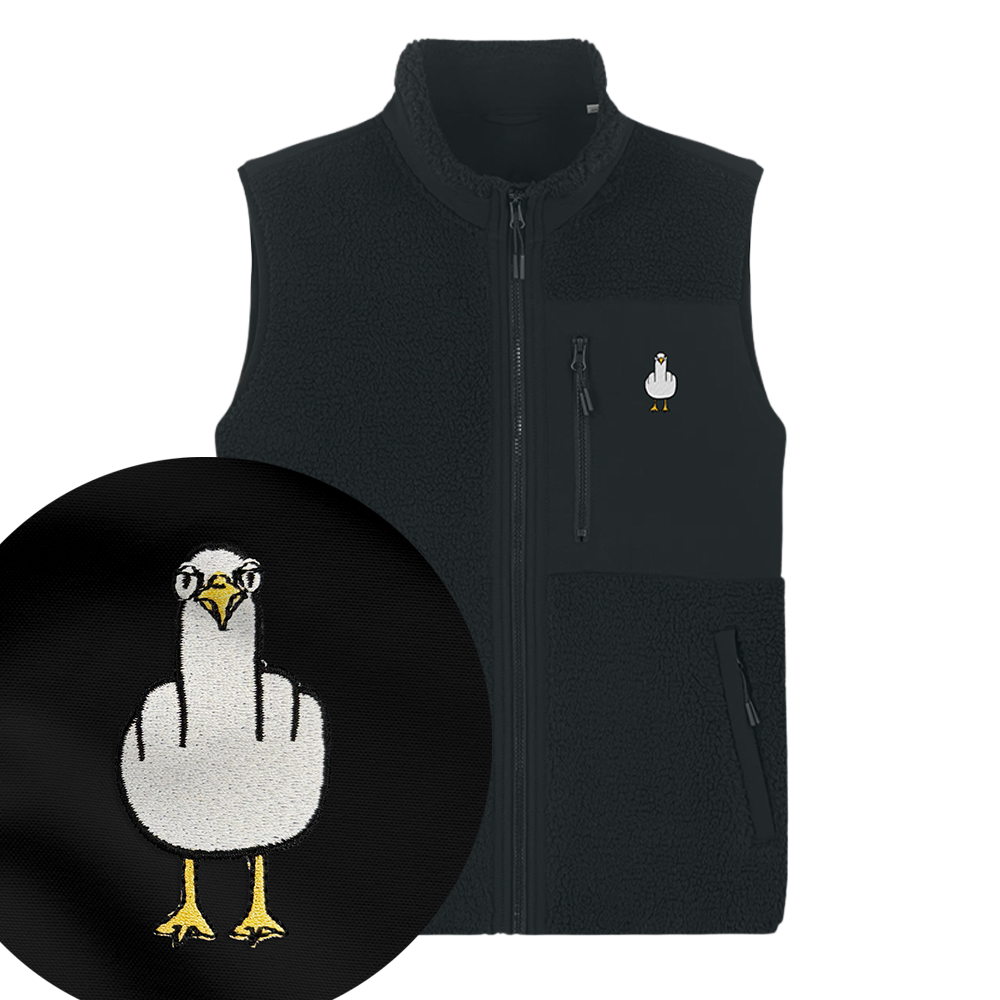F**k You Möwe Stick - Unisex Teddyweste | Edler Stick