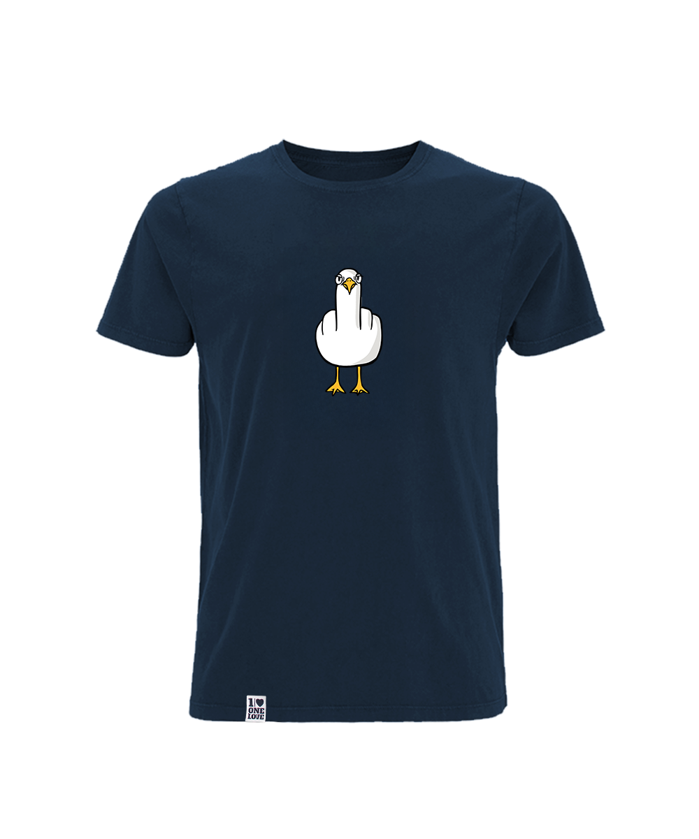 Fuck You Möwe mit Backprint  - Herren Shirt