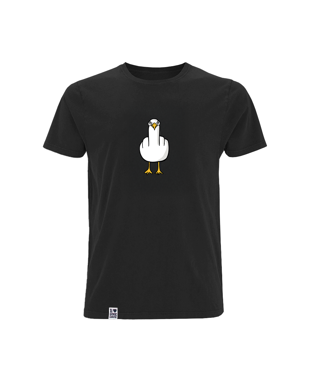 Fuck You Möwe mit Backprint  - Herren Shirt