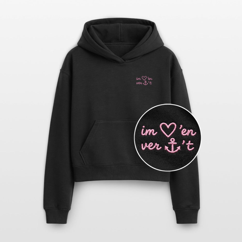 Im Herzen verankert Stick - Cropped Oversized Heavyweight Frauen Hoodie