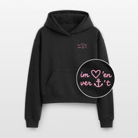 Im Herzen verankert Stick - Cropped Oversized Heavyweight Frauen Hoodie